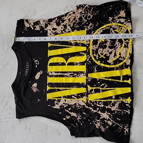 π§ NIRVANA GRAPHIC BLEACHED DISTRESSED MUSCLE TANK T SHIRT OVERSIZED LARGE TOP - Picture 4 of 6